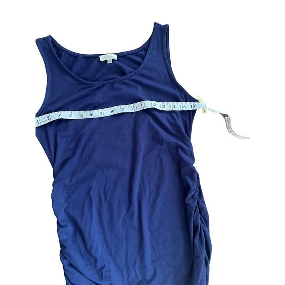 Kimi Kai Maternity Womens Ruched Midi Dress Size M Navy Blue - Picture 7 of 8